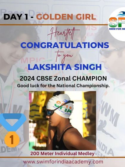 Another victory for Lakshita Singh, winning gold in the 200m Individual Medley on Day 1 of the CBSE Zonal Championship.