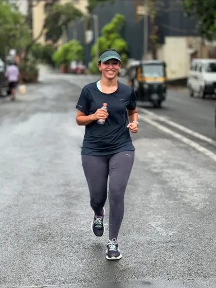 A smile and a water bottle are essential accessories for our long runs. Staying hydrated and happy.