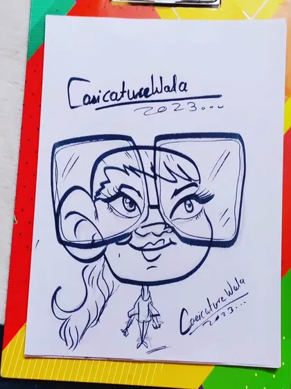 A very stylized caricature with oversized glasses. Just having fun with proportions.