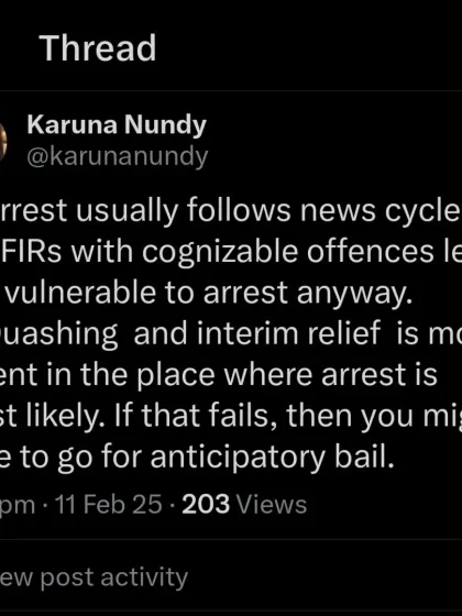 The process of arrest often follows news cycles, making individuals vulnerable even when a case lacks merit. Seeking the quashing of an FIR or interim relief is most urgent where the threat of arrest is highest.
