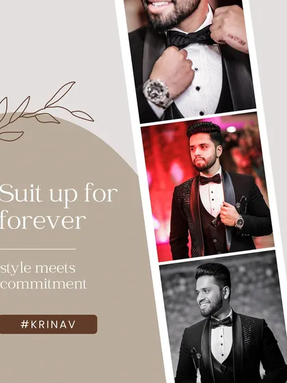 A handsome collage of the groom, showcasing different angles and expressions. It's a modern, stylish way to present his solo portraits.