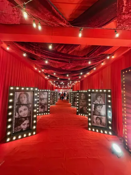 The grand, Bollywood-themed entrance for the Zydus corporate event. The right ambiance sets the stage for a successful event, and I make sure the energy starts from the moment guests walk in.