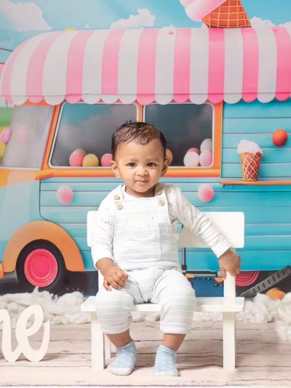 The ice cream truck theme is a hit with older kids too. These photos capture the pure happiness and excitement of a summer day treat.