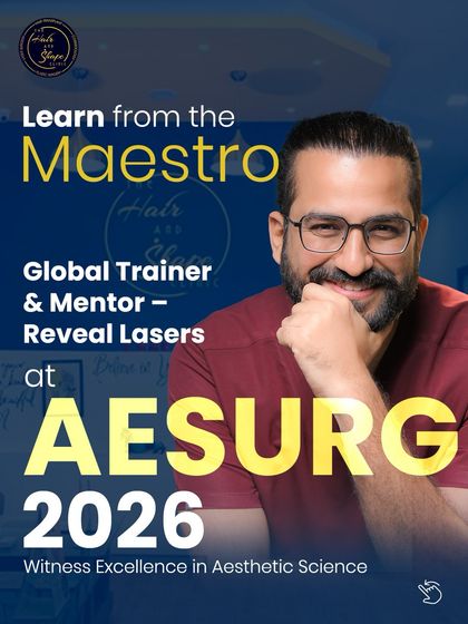 As a global trainer for Reveal Lasers, I had the privilege of mentoring doctors on advanced aesthetic science at AESURG 2026. Teaching is a passion that complements my clinical work.