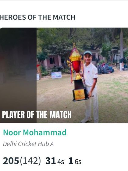 The MVP performance from Noor Mohammad after his incredible 205-run innings. He is a true match-winner.