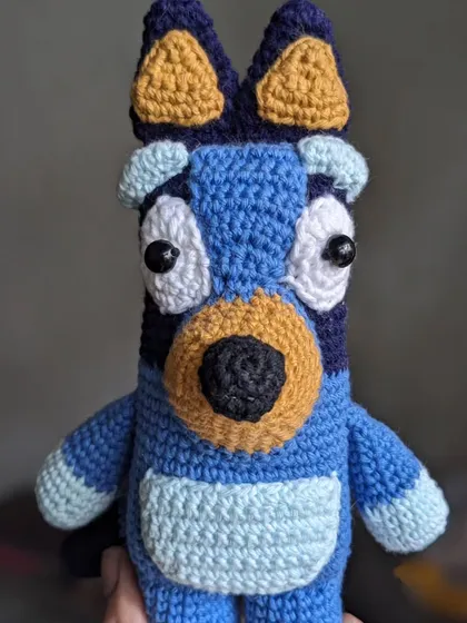 Another angle of the Bluey doll.