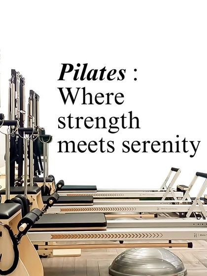 Pilates: Where strength meets serenity. A row of our state of the art reformers, ready for the next class.