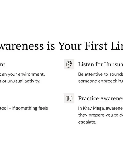 Situational awareness is your first line of defense against a surprise attack. Train yourself to scan your environment, listen for unusual sounds, trust your instincts, and practice awareness drills.