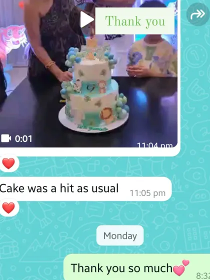 "Cake was a hit as usual." Simple and lovely feedback from a repeat client for the jungle safari cake.