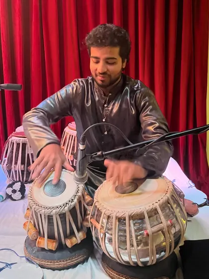 A motion blur shot capturing the energy of the performance.