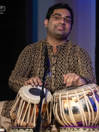 A smiling moment captured during the Kanchanotsava 2024 festival. The joy of making music with friends like the talented bansuri prodigy Shadaj Godkhindi is immense.