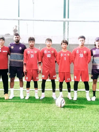 We believe in learning from the best. Our goalkeepers and coaches receiving invaluable insights from Gumpe Rime, the Goalkeeping Coach for the U23 Indian National Team, during a special visit to our academy.