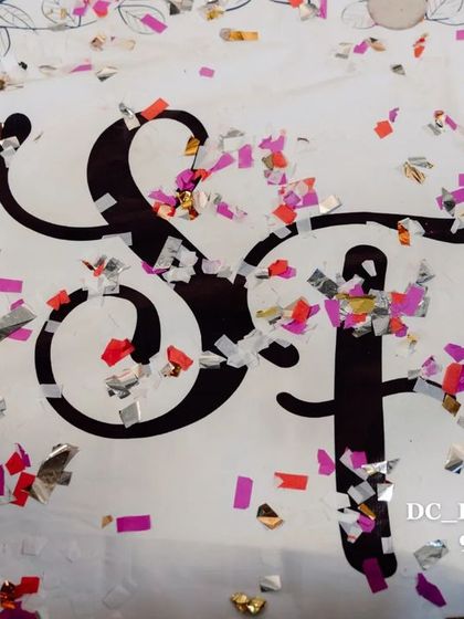 A personalized touch with the couple's initials on the dance floor, showered in confetti. We focus on these small details that make your wedding uniquely yours.