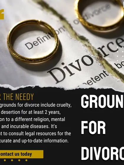 This post provides a clear, detailed list of the legal grounds available for filing for divorce in India. These include cruelty, adultery, desertion for at least two years, conversion to another religion, mental disorder, and incurable diseases.