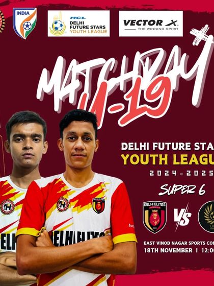 Matchday graphic for our U-19 squad's Super 6 challenge in the HCL Youth League.