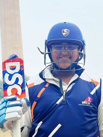 Abhijay, from the SKCA Panthers, stole the spotlight with his incredible batting in the practice match, leading his team to victory.