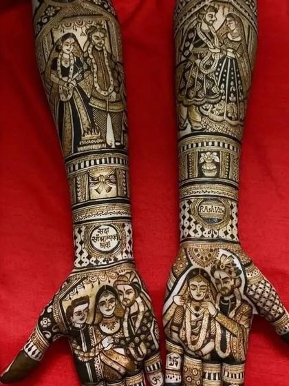 Bunty Rajasthani Mehandi - Bridal Mehendi Personalised Story & Portrait Mehendi photo 30