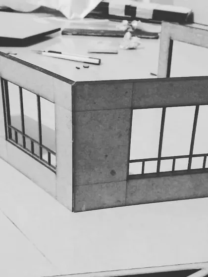 A close-up of a physical model, focusing on the facade details. This hands-on method is invaluable for understanding the tangible quality of a space and making informed design decisions.
