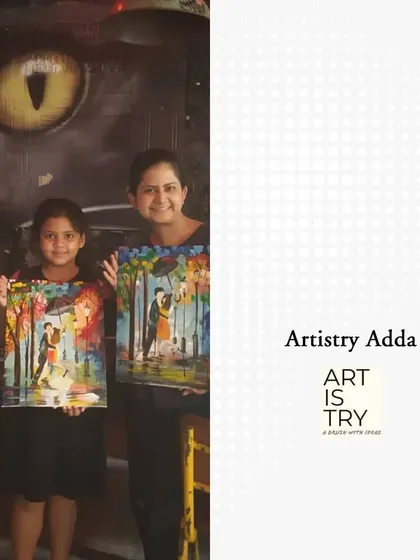 Our art partner, Artistry Adda, helps older children explore more advanced painting techniques. The pride on their faces as they hold up their finished canvases says it all.