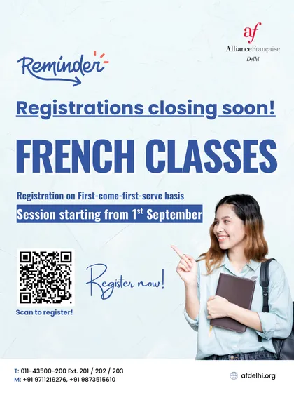 Don't miss your chance to start your French journey. Our sessions fill up quickly, and registrations are closing soon. Secure your spot on a first-come, first-served basis and join our vibrant community.