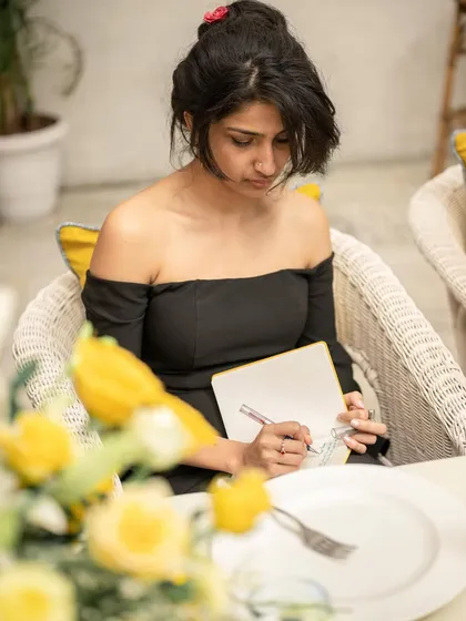 Taking notes and finding inspiration during the beautifully curated Bumble event.