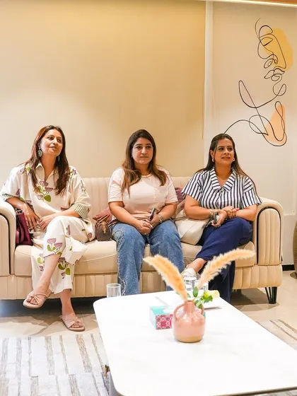 Guests listening in during a Wellness Chat at our Punjabi Bagh clinic. We regularly host group consultations and educational events for our community.