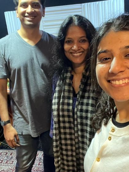 Another happy selfie from a productive studio session. The energy in the room is always so positive.