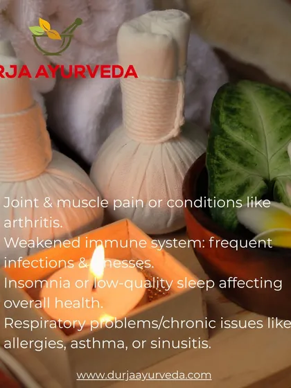 Panchakarma is Ayurveda’s deep detox therapy. It is recommended for joint pain, a weakened immune system, insomnia, and respiratory issues, helping to remove toxins and restore vitality.