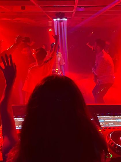 My view of the dance floor in Dehradun. Seeing everyone with their hands up is the best feeling.