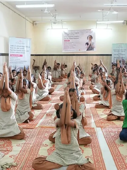 As part of our support for the Ministry of Ayush's initiatives, we conduct sessions in schools to promote wellness from a young age.