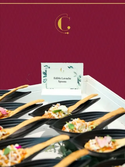 Innovation in every bite. Our Edible Lavash Spoons are topped with a savoury mixture, allowing guests to enjoy the spoon and the topping in one delicious crunch.