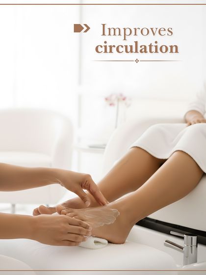 The massage portion of my pedicure service is designed to improve circulation in your feet and lower legs, helping to relieve tension and promote overall wellness.
