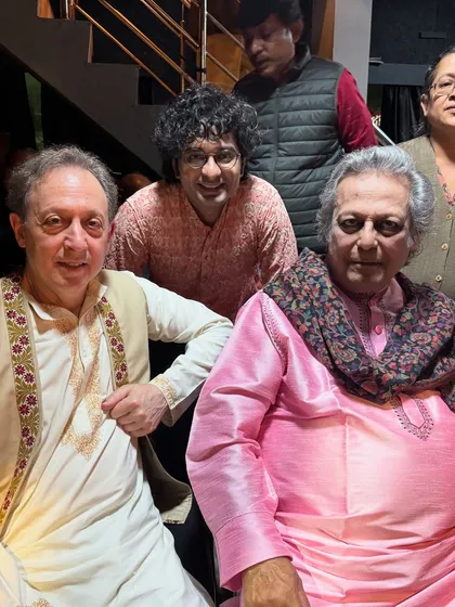 A photo with the late, great Sarod Maestro Ken Zuckerman ji. I am heartbroken at his demise and will always cherish the time I spent learning from him, both on and off the stage.