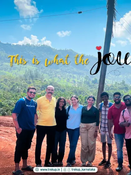 "This is what the journey looked like." A group photo from the start of a trail, full of excitement for the adventure ahead.