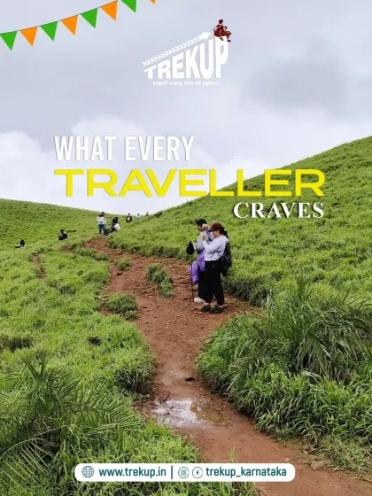 A trekker on a vast green meadow. This image captures the feeling of freedom and solitude that every traveler craves.