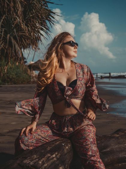 Enjoying a moment on the beach in Goa before a busy month of gigs. Finding time to connect with nature is key to staying balanced and creative.