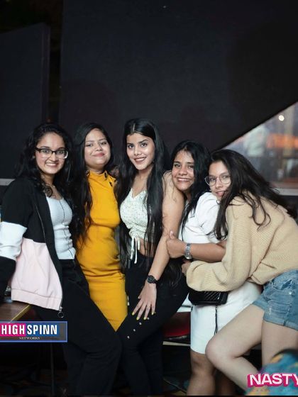 A group of ladies having a great time at Badmaash Lounge.