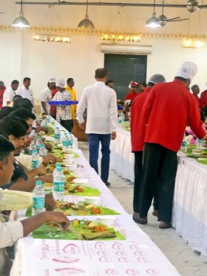 My staff serving guests during a busy lunch hour. We are trained to navigate crowded spaces efficiently to keep the service flowing.