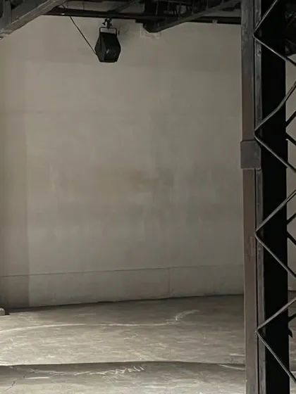 A wide shot of the rehearsal space for "DANDYLION." The empty stage holds infinite possibilities, and this is where I begin to fill it with story and movement.