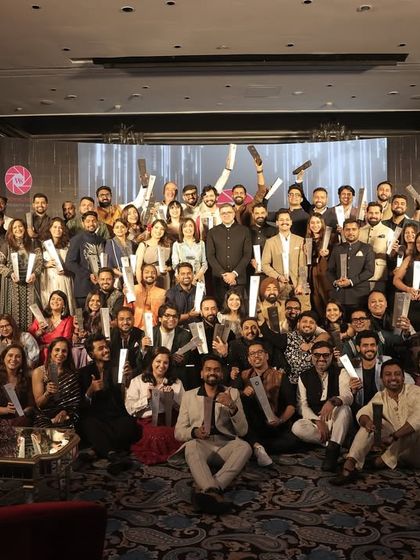 A group photo from the WeddingSutra Photography Awards. Being recognized among so many talented peers is an honor and motivates us to continue pushing the boundaries of creative storytelling.