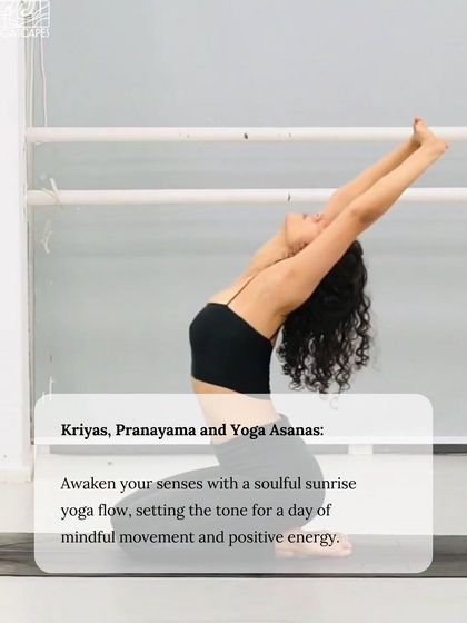 Awaken your senses with a soulful sunrise yoga flow. My retreats often begin with Kriyas, Pranayama, and Asanas to set a positive tone for the day.