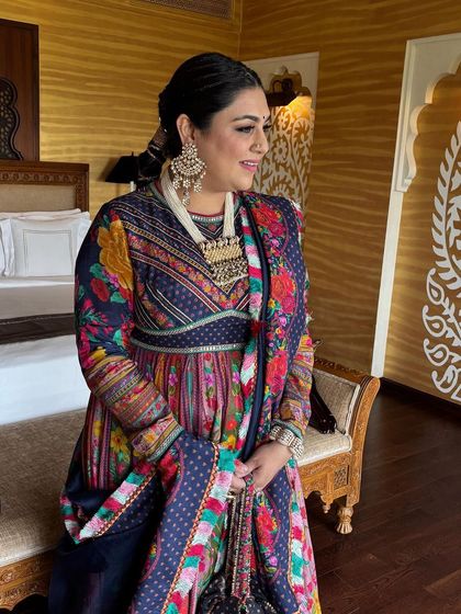 A side view of the festive braid, showing how it is both practical and stylish for a night of celebration.