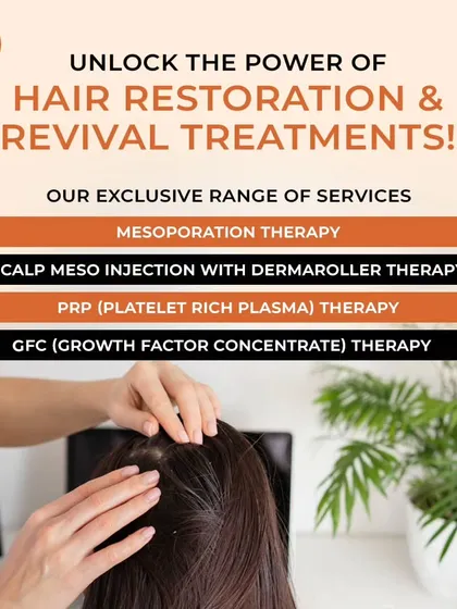 We offer a comprehensive range of non-surgical treatments to combat hair loss and revive your hair. This includes Mesoporation, Scalp Meso Injection with Dermaroller, PRP Therapy, and GFC Therapy, allowing us to create a plan that is perfect for you.