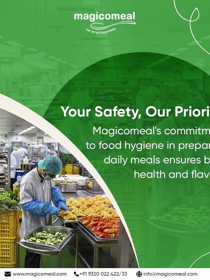 Your safety is my priority. This image shows my team in our large-scale kitchen, adhering to strict hygiene protocols with proper gear, ensuring every meal is prepared in a safe and clean environment.