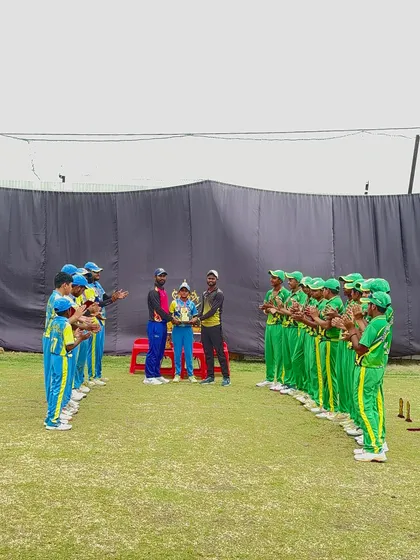 The winning team, Future Blasters, receiving their trophy.