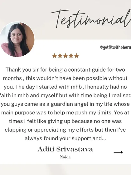 Aditi felt I was a constant guide who helped her push her limits. She realized that even when no one else is clapping for you, having a coach's support makes all the difference.