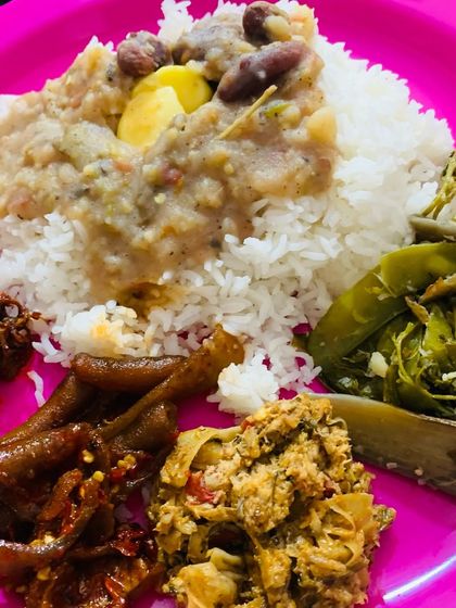 Another look at my satisfying lunch plate. The variety of side dishes is what makes a Naga meal so special and ensures you get a bit of everything.