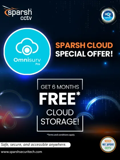 Our Sparsh Cloud service with the Omnisurv Pro app gives you security that travels with you. Your recordings are safe from physical theft or damage and always accessible from your phone.