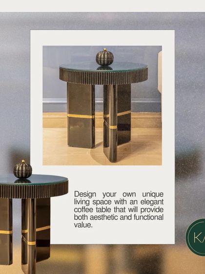 A graphic representation of our fluted side table, highlighting its elegant design and functional value in a modern living space.