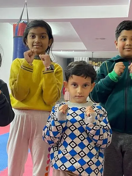 A group of my new students, ready and focused for their first Taekwondo lessons.